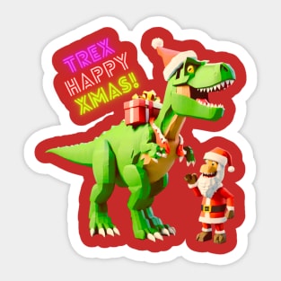 T-Rex and Santa Claus Sticker